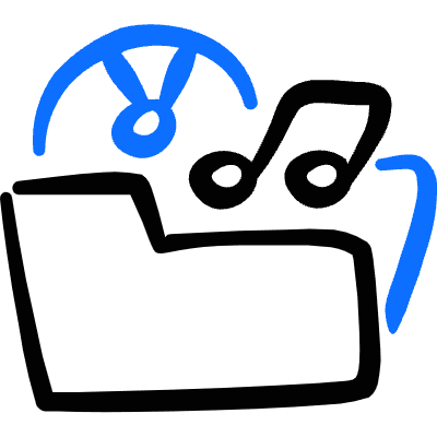 Folder Music Icon from Freehand Duotone Set