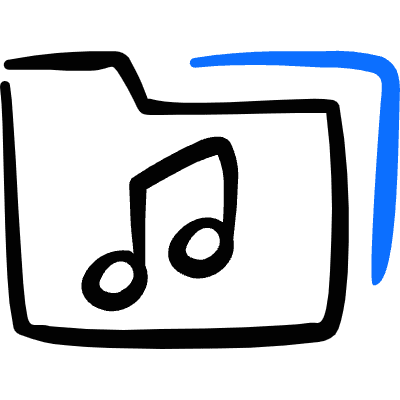 Folder Music 1 Icon from Freehand Duotone Set