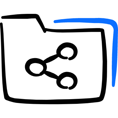 Folder Share Icon from Freehand Duotone Set