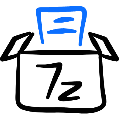 Zip File 7z Box Icon from Freehand Duotone Set
