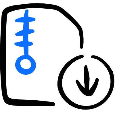 Zip File Download Icon from Freehand Duotone Set