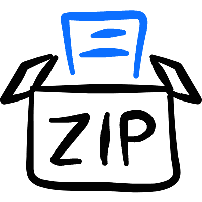 Zip File Zip Box Icon from Freehand Duotone Set