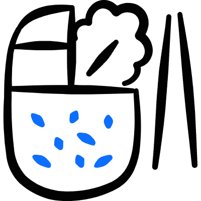 Asian Food Bento Box 1 Icon from Freehand Duotone Set