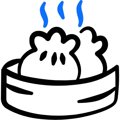 Asian Food Chinese Dumpling Tray Icon from Freehand Duotone Set