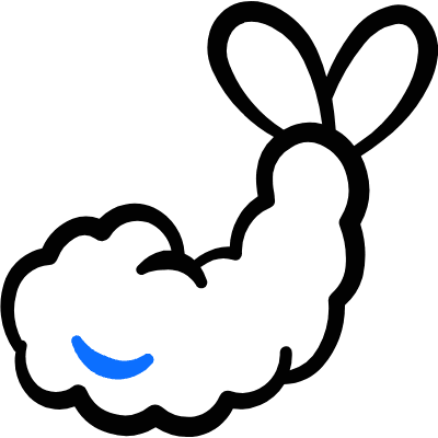 Asian Food Fried Prawn Shrimp Tempura Icon from Freehand Duotone Set