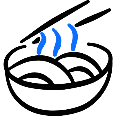 Asian Food Noodle Bowl Icon from Freehand Duotone Set