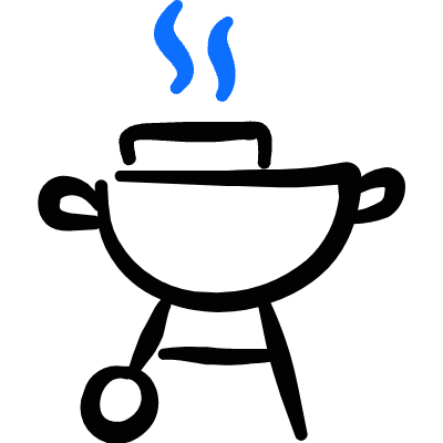 Barbecue Grill Icon from Freehand Duotone Set