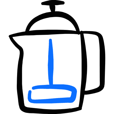 Coffee French Press Icon from Freehand Duotone Set