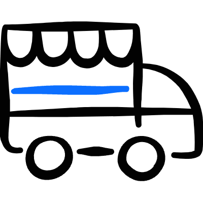 Restaurant Food Truck Icon from Freehand Duotone Set