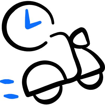 Food Delivery Service Delivery Scooter Operation Time 24 Hours Icon from Freehand Duotone Set