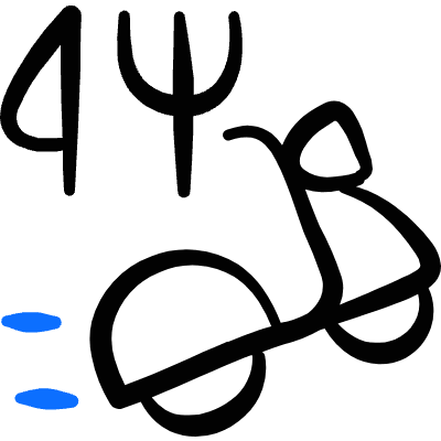 Food Delivery Service Delivery Scooter Icon from Freehand Duotone Set