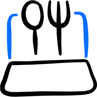 Food Delivery Service Laptop Family Restaurant Icon from Freehand Duotone Set