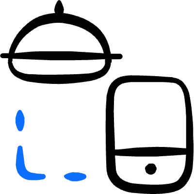 Food Delivery Service Mobile Phone Order Application 1 Icon from Freehand Duotone Set