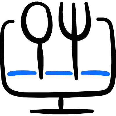 Food Delivery Service Monitor Icon from Freehand Duotone Set