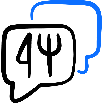 Food Delivery Service Talk Discussion Bubble Icon from Freehand Duotone Set