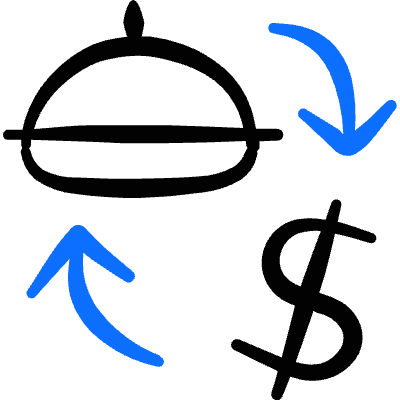 Food Delivery Service Transaction Icon from Freehand Duotone Set