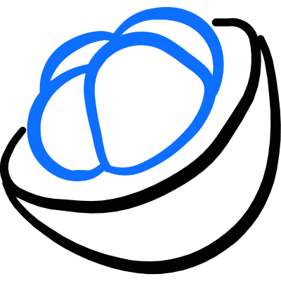 Fruit Mangosteen Slice Icon from Freehand Duotone Set