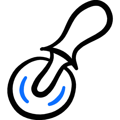 Kitchenware Pizza Cutter Icon from Freehand Duotone Set