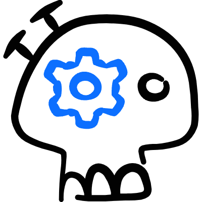 Steampunk Decoration Skull Icon from Freehand Duotone Set