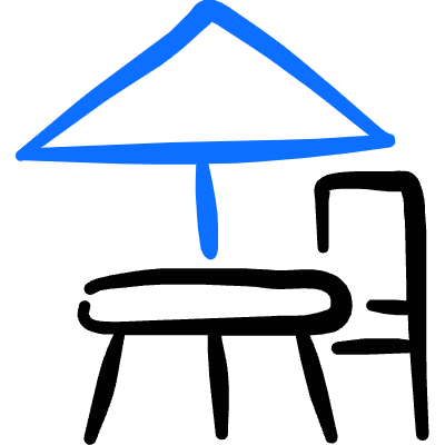 Table Restaurant Beach Umbrella Icon from Freehand Duotone Set