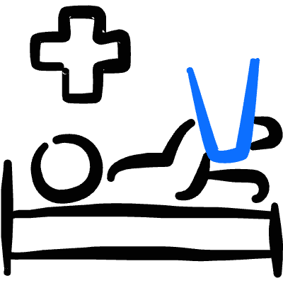 Cast Leg Hanging Hospital Icon from Freehand Duotone Set