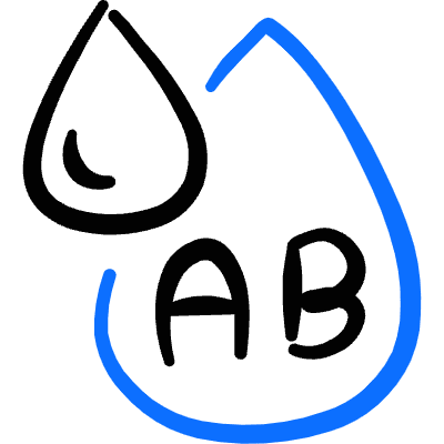 Blood Drop Type Ab Icon from Freehand Duotone Set