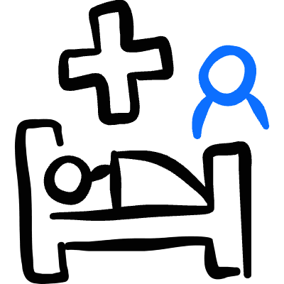 Hospital Bedroom Nurse Icon from Freehand Duotone Set