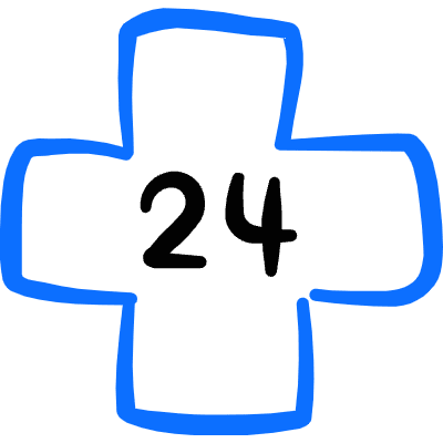 Hospital Cross Sign 24hrs Icon from Freehand Duotone Set