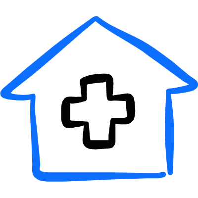Hospital House Icon from Freehand Duotone Set