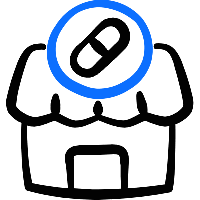 Hospital Pharmacy Icon from Freehand Duotone Set