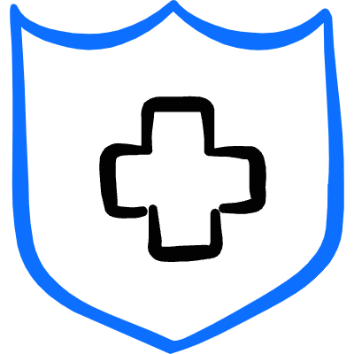 Hospital Shield Icon from Freehand Duotone Set