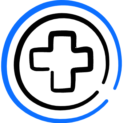 Hospital Sign Circle 1 Icon from Freehand Duotone Set