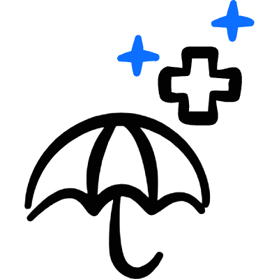 Insurance Protection Umbrella Cross Icon from Freehand Duotone Set