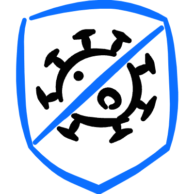 Laboratory Shield No Virus Icon from Freehand Duotone Set