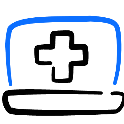 Medical App Laptop 1 Icon from Freehand Duotone Set