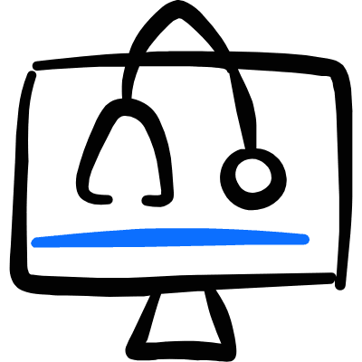 Medical App Monitor Stethoscope Icon from Freehand Duotone Set