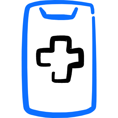 Medical App Smartphone 1 Icon from Freehand Duotone Set