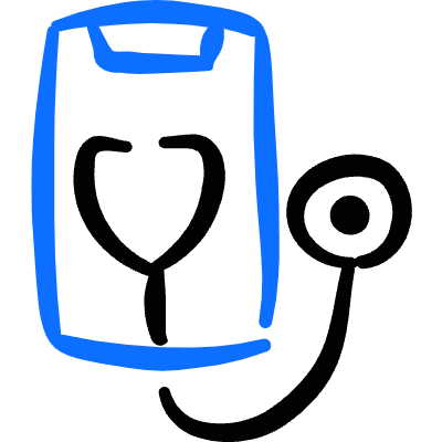 Medical App Smartphone Stethoscope Icon from Freehand Duotone Set