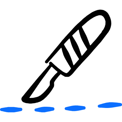 Medical Instrument Scalpel Cut Icon from Freehand Duotone Set