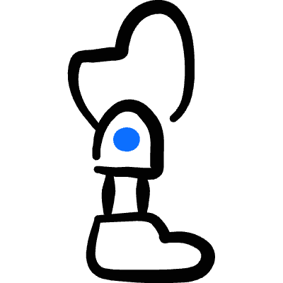 Medical Technology Prosthetic Leg Icon from Freehand Duotone Set
