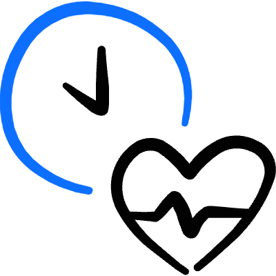 Mental Health Heart Time 1 Icon from Freehand Duotone Set