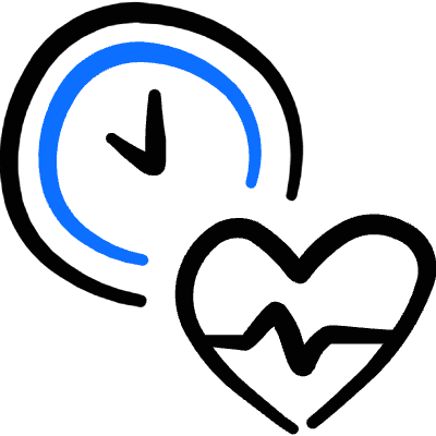 Mental Health Heart Time 2 Icon from Freehand Duotone Set