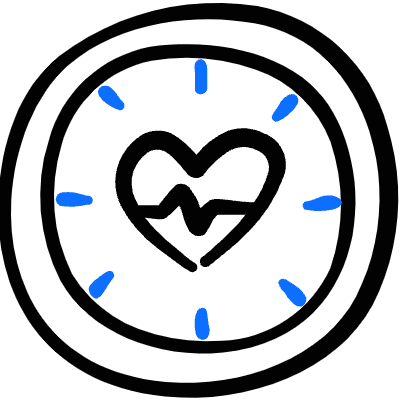 Mental Health Heart Time 4 Icon from Freehand Duotone Set