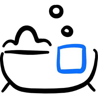 Bathroom Tub Towel Bubble Icon from Freehand Duotone Set
