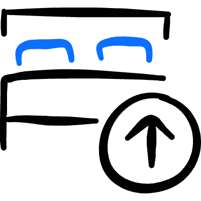 Hotel Double Bed Upload Icon from Freehand Duotone Set