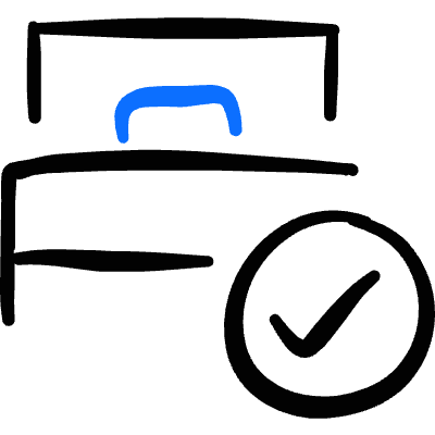 Hotel Single Bed Check Icon from Freehand Duotone Set