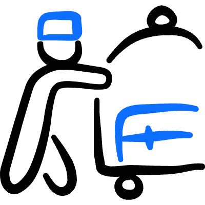 Room Service Cart Baggage Icon from Freehand Duotone Set