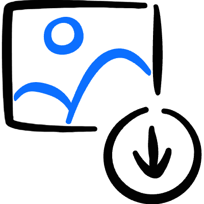 Image File Download Icon from Freehand Duotone Set