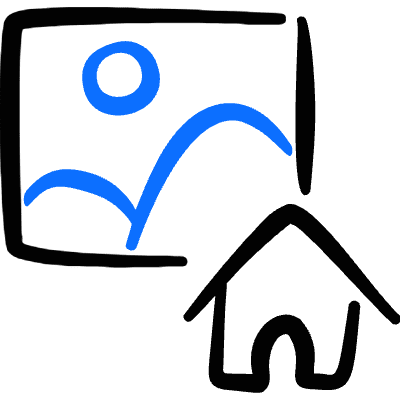 Image File Home Icon from Freehand Duotone Set