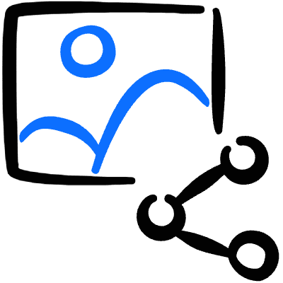 Image File Share Icon from Freehand Duotone Set